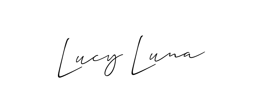 Allison_Script is a professional signature style that is perfect for those who want to add a touch of class to their signature. It is also a great choice for those who want to make their signature more unique. Get Lucy Luna name to fancy signature for free. Lucy Luna signature style 2 images and pictures png