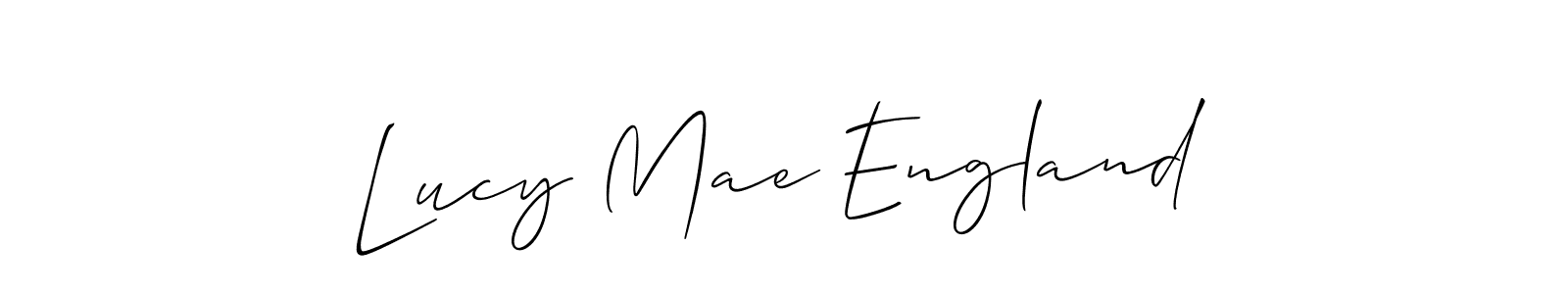 Also You can easily find your signature by using the search form. We will create Lucy Mae England name handwritten signature images for you free of cost using Allison_Script sign style. Lucy Mae England signature style 2 images and pictures png
