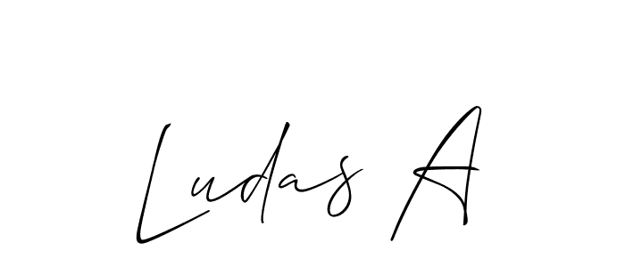 You should practise on your own different ways (Allison_Script) to write your name (Ludas A) in signature. don't let someone else do it for you. Ludas A signature style 2 images and pictures png