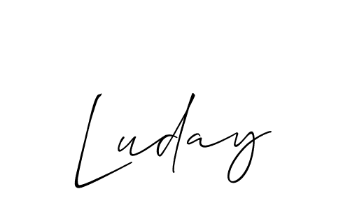 Use a signature maker to create a handwritten signature online. With this signature software, you can design (Allison_Script) your own signature for name Luday. Luday signature style 2 images and pictures png