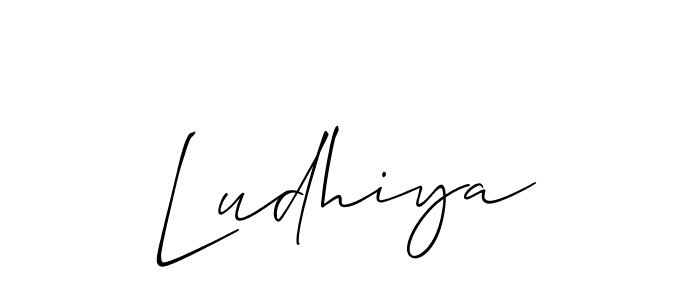 Make a beautiful signature design for name Ludhiya. With this signature (Allison_Script) style, you can create a handwritten signature for free. Ludhiya signature style 2 images and pictures png