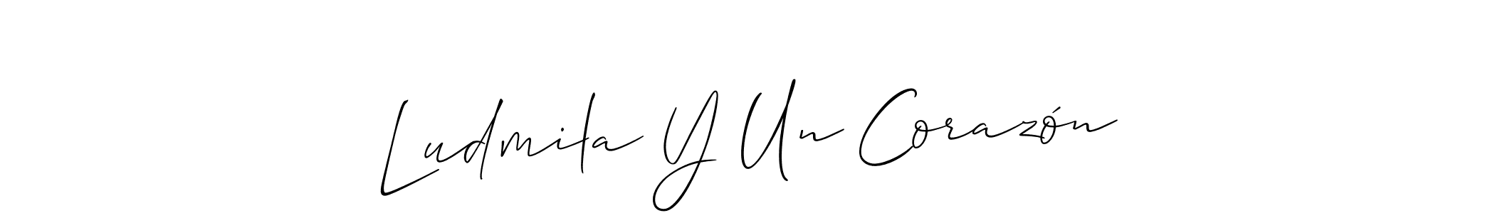 How to make Ludmila Y Un Corazón signature? Allison_Script is a professional autograph style. Create handwritten signature for Ludmila Y Un Corazón name. Ludmila Y Un Corazón signature style 2 images and pictures png