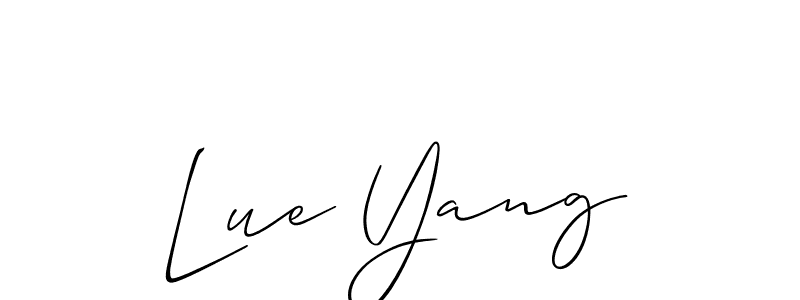 Make a beautiful signature design for name Lue Yang. With this signature (Allison_Script) style, you can create a handwritten signature for free. Lue Yang signature style 2 images and pictures png