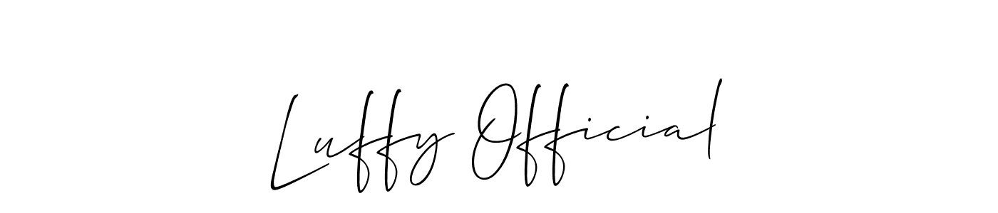 Allison_Script is a professional signature style that is perfect for those who want to add a touch of class to their signature. It is also a great choice for those who want to make their signature more unique. Get Luffy Official name to fancy signature for free. Luffy Official signature style 2 images and pictures png