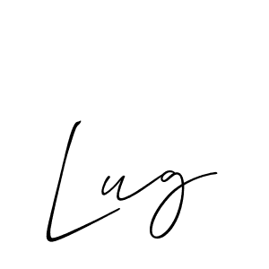 How to make Lug signature? Allison_Script is a professional autograph style. Create handwritten signature for Lug name. Lug signature style 2 images and pictures png