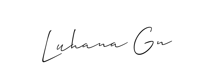 It looks lik you need a new signature style for name Luhana Gn. Design unique handwritten (Allison_Script) signature with our free signature maker in just a few clicks. Luhana Gn signature style 2 images and pictures png