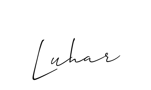 The best way (Allison_Script) to make a short signature is to pick only two or three words in your name. The name Luhar include a total of six letters. For converting this name. Luhar signature style 2 images and pictures png
