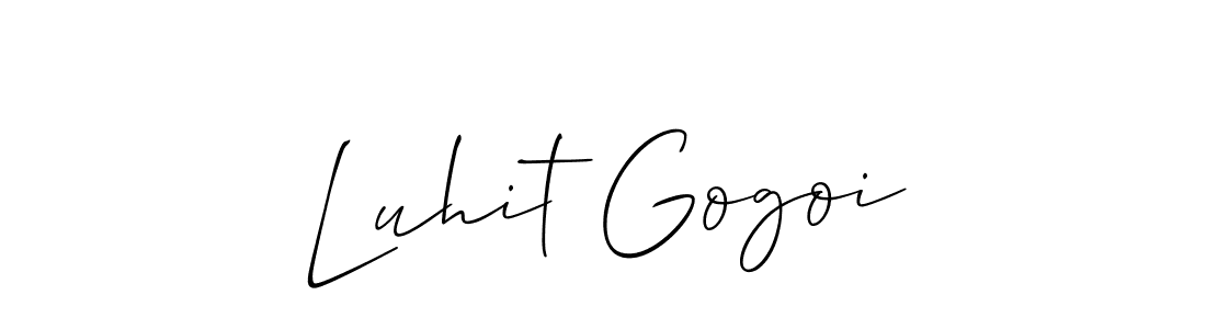 Allison_Script is a professional signature style that is perfect for those who want to add a touch of class to their signature. It is also a great choice for those who want to make their signature more unique. Get Luhit Gogoi name to fancy signature for free. Luhit Gogoi signature style 2 images and pictures png