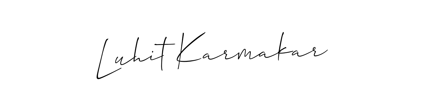 Also we have Luhit Karmakar name is the best signature style. Create professional handwritten signature collection using Allison_Script autograph style. Luhit Karmakar signature style 2 images and pictures png