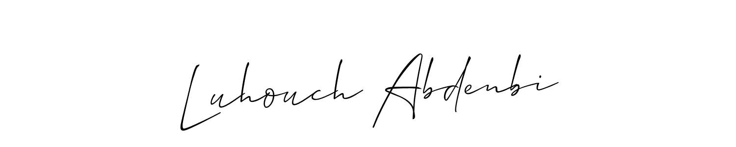 Design your own signature with our free online signature maker. With this signature software, you can create a handwritten (Allison_Script) signature for name Luhouch Abdenbi. Luhouch Abdenbi signature style 2 images and pictures png