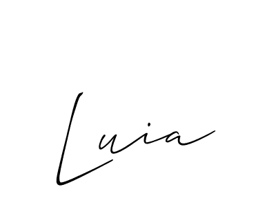 Luia stylish signature style. Best Handwritten Sign (Allison_Script) for my name. Handwritten Signature Collection Ideas for my name Luia. Luia signature style 2 images and pictures png