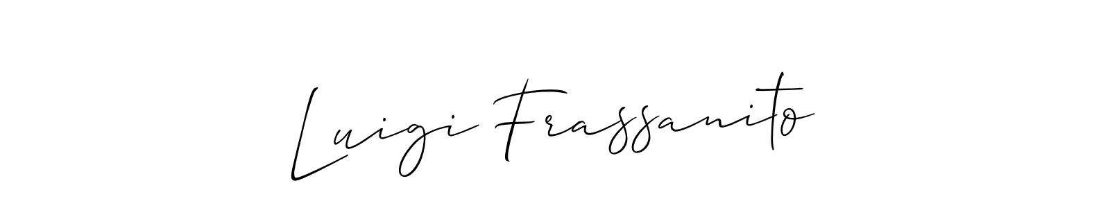 You should practise on your own different ways (Allison_Script) to write your name (Luigi Frassanito) in signature. don't let someone else do it for you. Luigi Frassanito signature style 2 images and pictures png