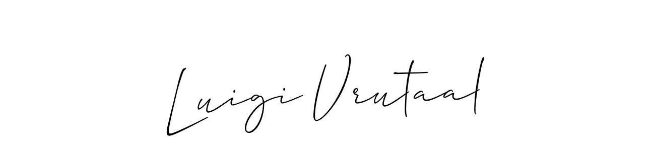 Use a signature maker to create a handwritten signature online. With this signature software, you can design (Allison_Script) your own signature for name Luigi Vrutaal. Luigi Vrutaal signature style 2 images and pictures png