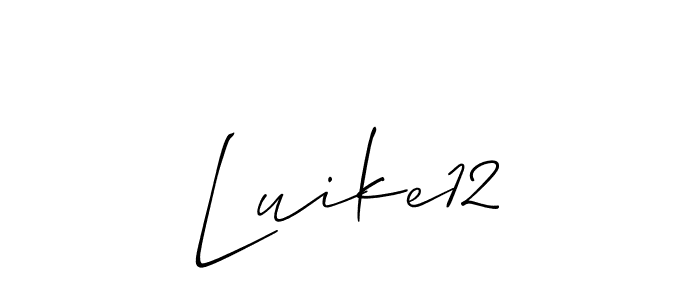 Design your own signature with our free online signature maker. With this signature software, you can create a handwritten (Allison_Script) signature for name Luike12. Luike12 signature style 2 images and pictures png