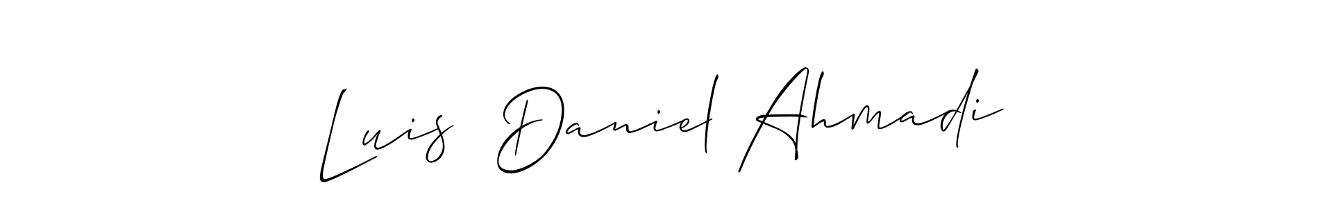 It looks lik you need a new signature style for name Luis  Daniel Ahmadi. Design unique handwritten (Allison_Script) signature with our free signature maker in just a few clicks. Luis  Daniel Ahmadi signature style 2 images and pictures png