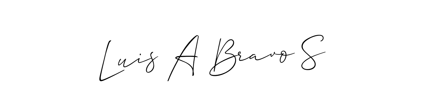 You should practise on your own different ways (Allison_Script) to write your name (Luis A Bravo S) in signature. don't let someone else do it for you. Luis A Bravo S signature style 2 images and pictures png