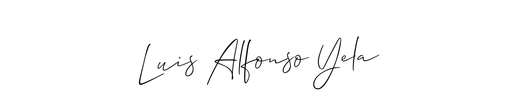 How to make Luis Alfonso Yela name signature. Use Allison_Script style for creating short signs online. This is the latest handwritten sign. Luis Alfonso Yela signature style 2 images and pictures png