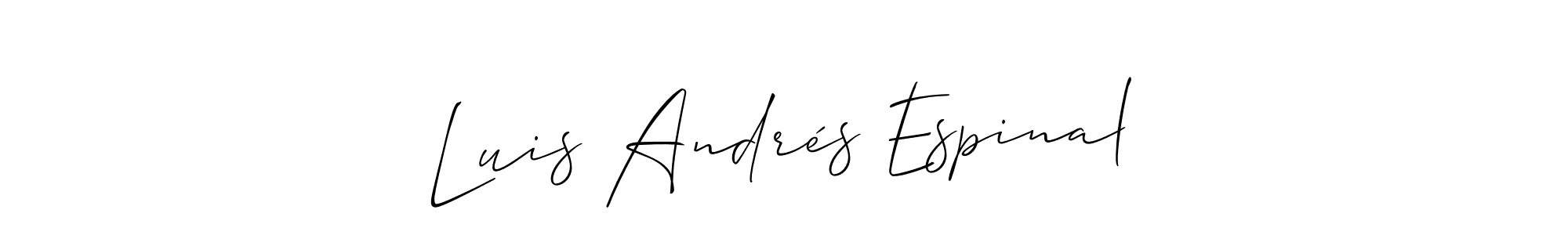 Design your own signature with our free online signature maker. With this signature software, you can create a handwritten (Allison_Script) signature for name Luis Andrés Espinal. Luis Andrés Espinal signature style 2 images and pictures png