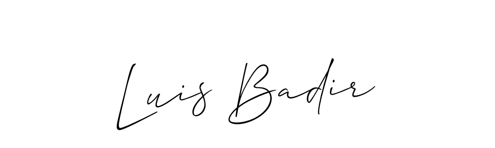 The best way (Allison_Script) to make a short signature is to pick only two or three words in your name. The name Luis Badir include a total of six letters. For converting this name. Luis Badir signature style 2 images and pictures png