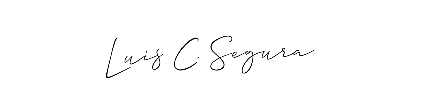 Make a short Luis C. Segura signature style. Manage your documents anywhere anytime using Allison_Script. Create and add eSignatures, submit forms, share and send files easily. Luis C. Segura signature style 2 images and pictures png