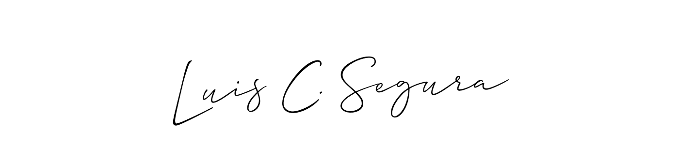 The best way (Allison_Script) to make a short signature is to pick only two or three words in your name. The name Luis C. Segura include a total of six letters. For converting this name. Luis C. Segura signature style 2 images and pictures png