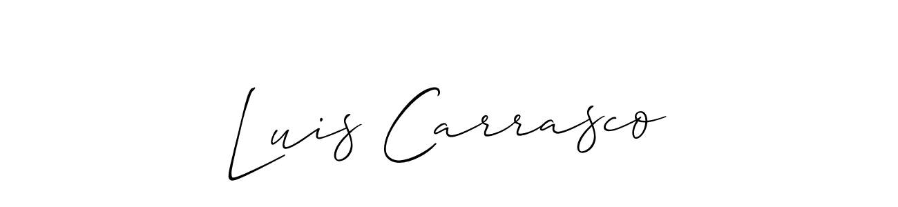 The best way (Allison_Script) to make a short signature is to pick only two or three words in your name. The name Luis Carrasco include a total of six letters. For converting this name. Luis Carrasco signature style 2 images and pictures png