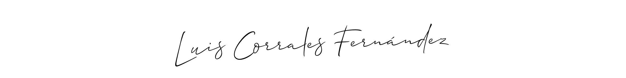 This is the best signature style for the Luis Corrales Fernández name. Also you like these signature font (Allison_Script). Mix name signature. Luis Corrales Fernández signature style 2 images and pictures png