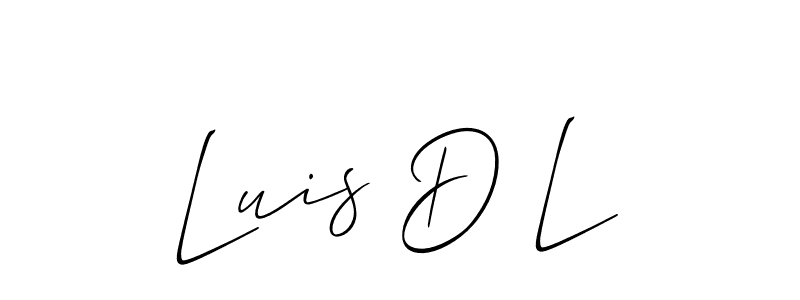 Allison_Script is a professional signature style that is perfect for those who want to add a touch of class to their signature. It is also a great choice for those who want to make their signature more unique. Get Luis D L name to fancy signature for free. Luis D L signature style 2 images and pictures png