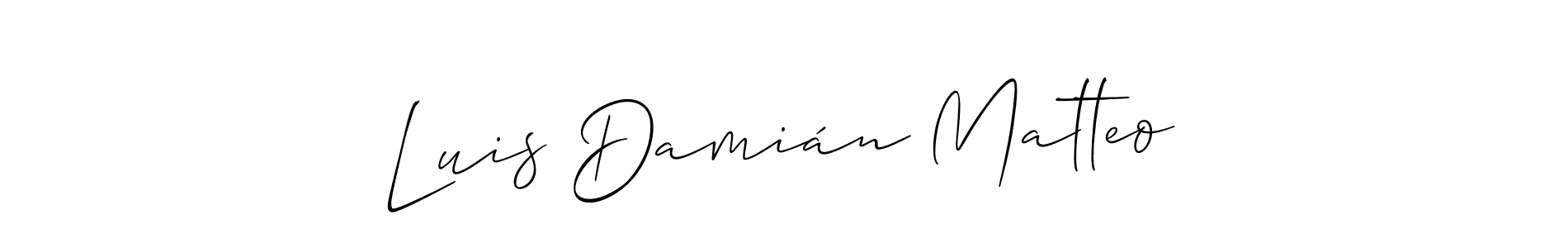 if you are searching for the best signature style for your name Luis Damián Matteo. so please give up your signature search. here we have designed multiple signature styles  using Allison_Script. Luis Damián Matteo signature style 2 images and pictures png