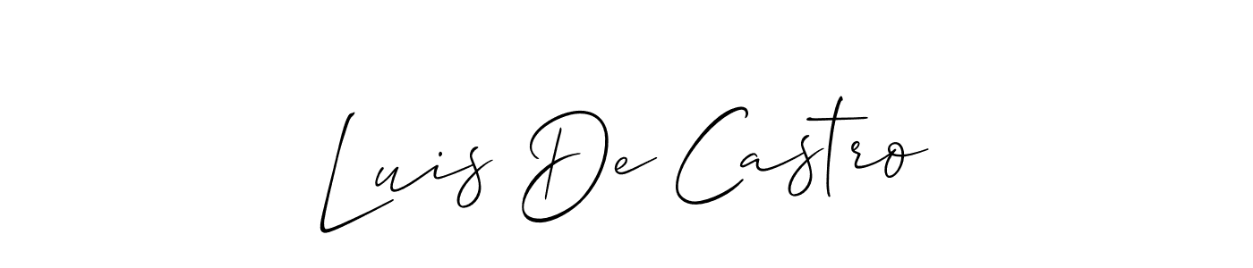Allison_Script is a professional signature style that is perfect for those who want to add a touch of class to their signature. It is also a great choice for those who want to make their signature more unique. Get Luis De Castro name to fancy signature for free. Luis De Castro signature style 2 images and pictures png