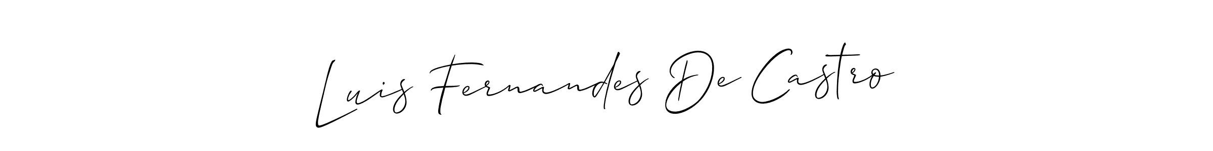 Similarly Allison_Script is the best handwritten signature design. Signature creator online .You can use it as an online autograph creator for name Luis Fernandes De Castro. Luis Fernandes De Castro signature style 2 images and pictures png