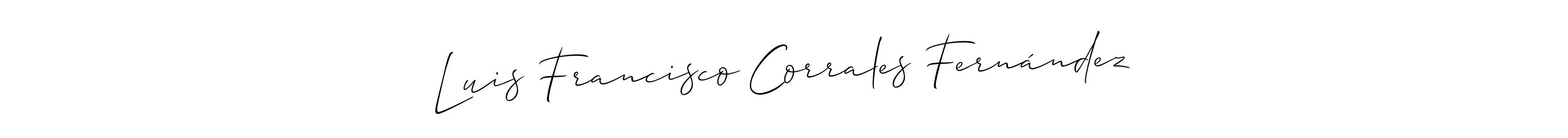 Create a beautiful signature design for name Luis Francisco Corrales Fernández. With this signature (Allison_Script) fonts, you can make a handwritten signature for free. Luis Francisco Corrales Fernández signature style 2 images and pictures png