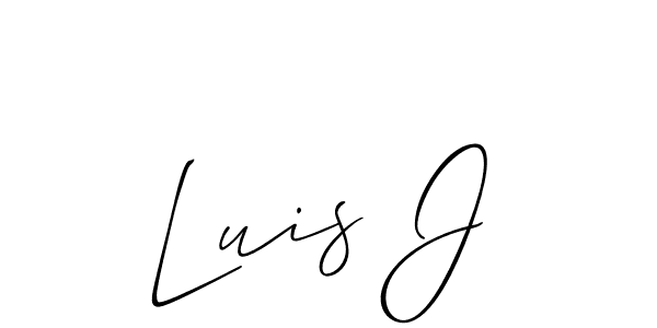 The best way (Allison_Script) to make a short signature is to pick only two or three words in your name. The name Luis J include a total of six letters. For converting this name. Luis J signature style 2 images and pictures png