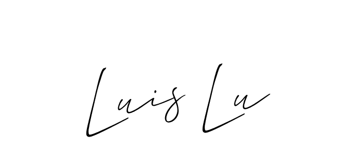 Allison_Script is a professional signature style that is perfect for those who want to add a touch of class to their signature. It is also a great choice for those who want to make their signature more unique. Get Luis Lu name to fancy signature for free. Luis Lu signature style 2 images and pictures png