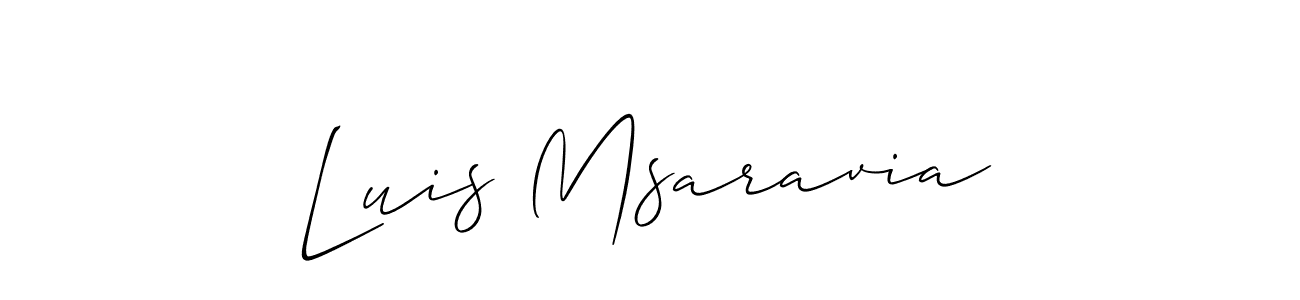 How to make Luis Msaravia name signature. Use Allison_Script style for creating short signs online. This is the latest handwritten sign. Luis Msaravia signature style 2 images and pictures png