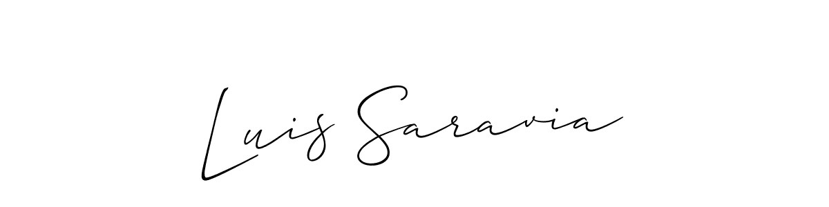 if you are searching for the best signature style for your name Luis Saravia. so please give up your signature search. here we have designed multiple signature styles  using Allison_Script. Luis Saravia signature style 2 images and pictures png