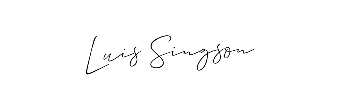 It looks lik you need a new signature style for name Luis Singson. Design unique handwritten (Allison_Script) signature with our free signature maker in just a few clicks. Luis Singson signature style 2 images and pictures png