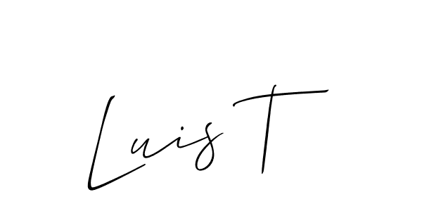 Luis T stylish signature style. Best Handwritten Sign (Allison_Script) for my name. Handwritten Signature Collection Ideas for my name Luis T. Luis T signature style 2 images and pictures png