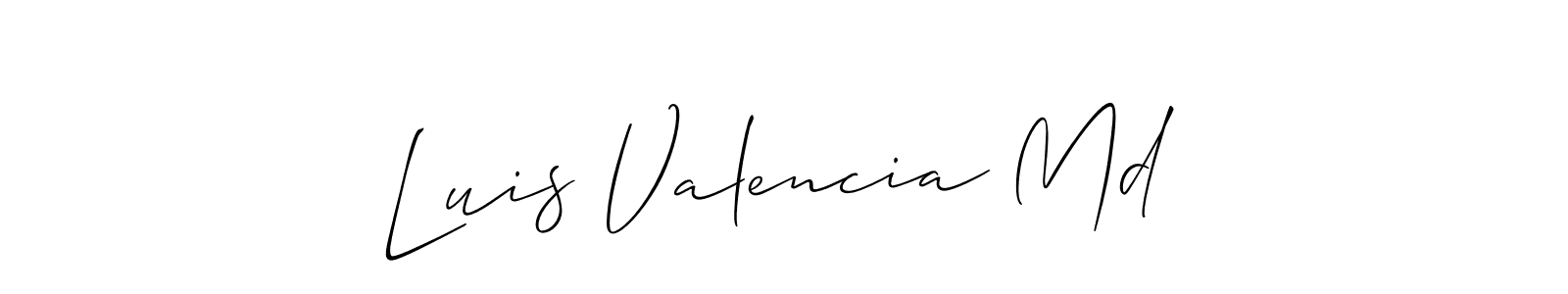 How to make Luis Valencia Md name signature. Use Allison_Script style for creating short signs online. This is the latest handwritten sign. Luis Valencia Md signature style 2 images and pictures png