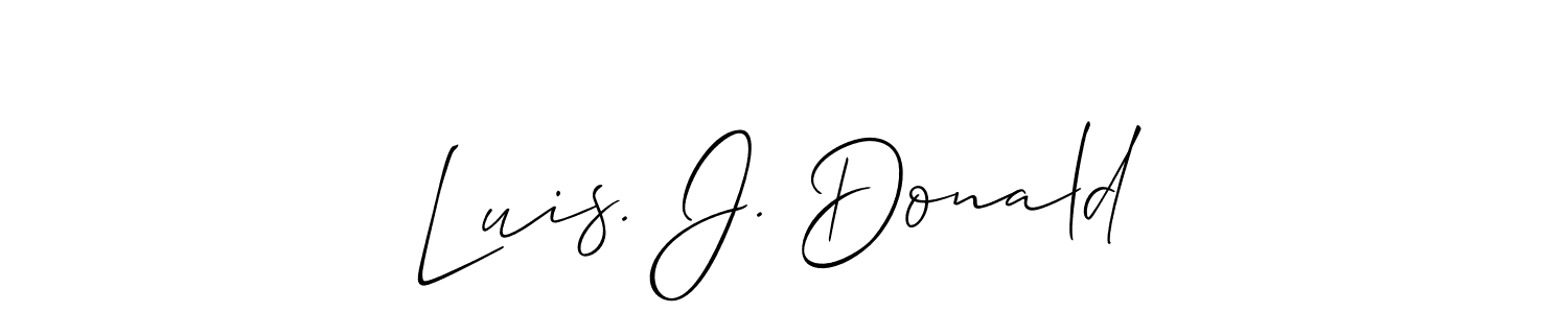 The best way (Allison_Script) to make a short signature is to pick only two or three words in your name. The name Luis. J. Donald include a total of six letters. For converting this name. Luis. J. Donald signature style 2 images and pictures png