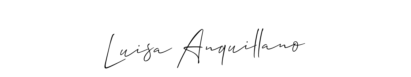 Use a signature maker to create a handwritten signature online. With this signature software, you can design (Allison_Script) your own signature for name Luisa Anquillano. Luisa Anquillano signature style 2 images and pictures png