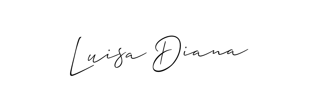 Allison_Script is a professional signature style that is perfect for those who want to add a touch of class to their signature. It is also a great choice for those who want to make their signature more unique. Get Luisa Diana name to fancy signature for free. Luisa Diana signature style 2 images and pictures png