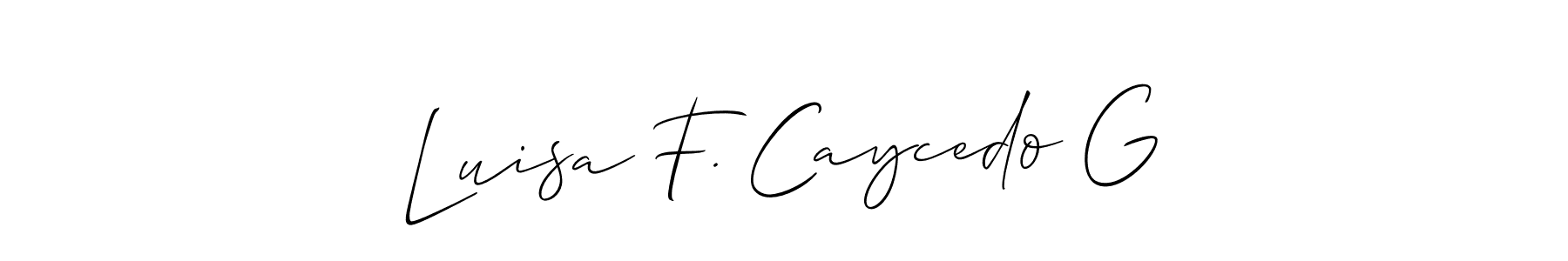 How to Draw Luisa F. Caycedo G signature style? Allison_Script is a latest design signature styles for name Luisa F. Caycedo G. Luisa F. Caycedo G signature style 2 images and pictures png