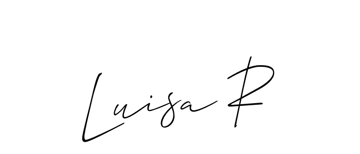 Also You can easily find your signature by using the search form. We will create Luisa R name handwritten signature images for you free of cost using Allison_Script sign style. Luisa R signature style 2 images and pictures png