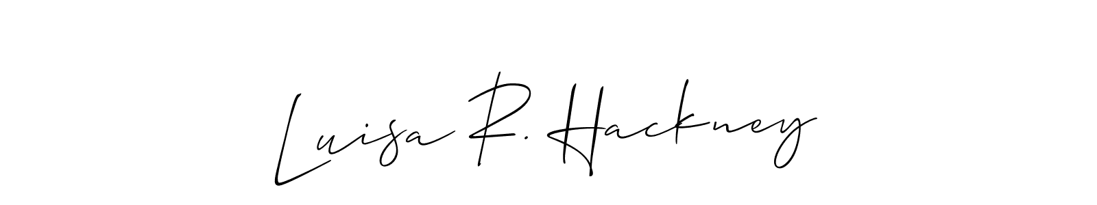 if you are searching for the best signature style for your name Luisa R. Hackney. so please give up your signature search. here we have designed multiple signature styles  using Allison_Script. Luisa R. Hackney signature style 2 images and pictures png