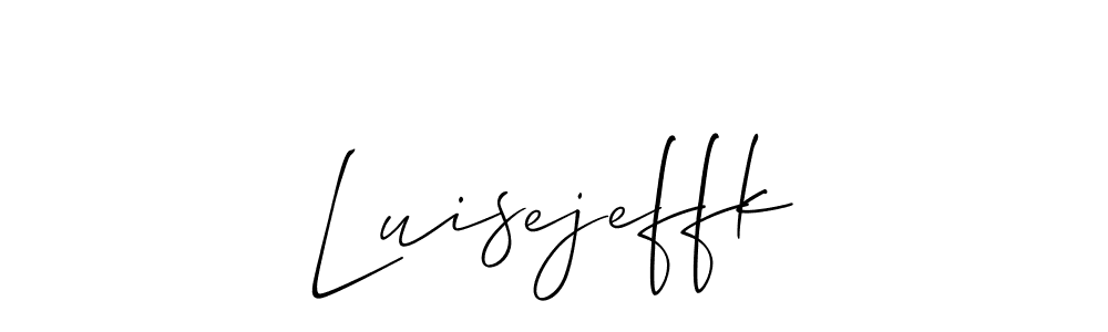 Make a beautiful signature design for name Luisejeffk. With this signature (Allison_Script) style, you can create a handwritten signature for free. Luisejeffk signature style 2 images and pictures png