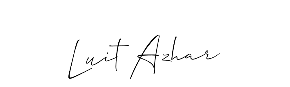You can use this online signature creator to create a handwritten signature for the name Luit Azhar. This is the best online autograph maker. Luit Azhar signature style 2 images and pictures png
