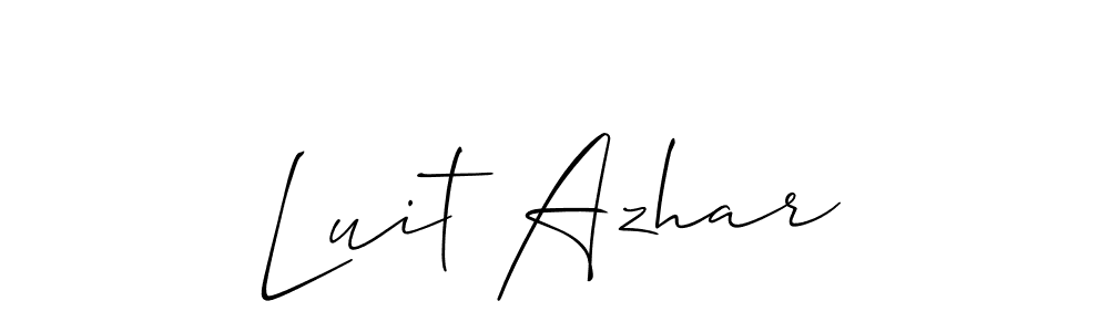 Make a beautiful signature design for name Luit Azhar. With this signature (Allison_Script) style, you can create a handwritten signature for free. Luit Azhar signature style 2 images and pictures png