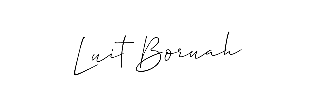 You should practise on your own different ways (Allison_Script) to write your name (Luit Boruah) in signature. don't let someone else do it for you. Luit Boruah signature style 2 images and pictures png