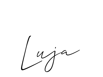 It looks lik you need a new signature style for name Luja. Design unique handwritten (Allison_Script) signature with our free signature maker in just a few clicks. Luja signature style 2 images and pictures png